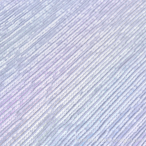 Polyester Rayon Metallic Sequin Jersey Embroidery Fabric